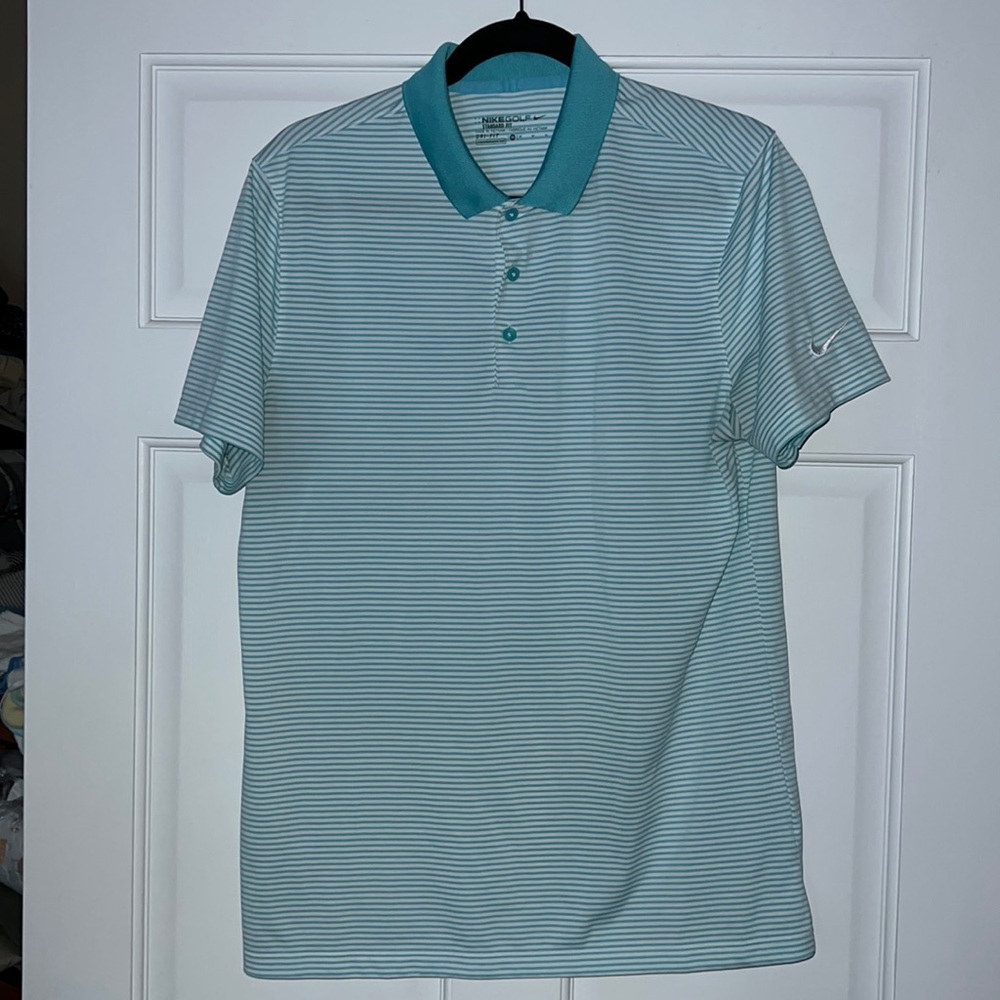 Nike Golf Standard Fit Medium Dri-Fit Polo Blue White